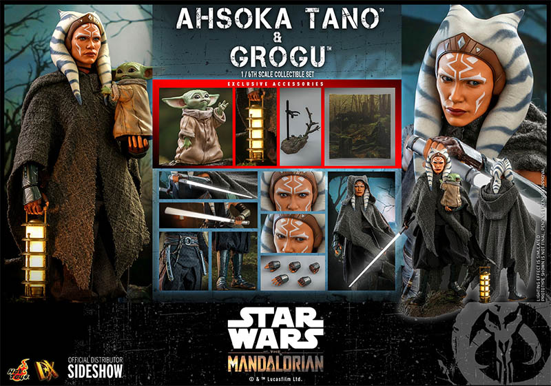 Hot Toys Star Wars Mandalorian Ahsoka Tano and Grogu Figure Set